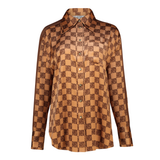 MALIYAH MOCHA MONOGRAM SHIRT