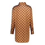 MALIYAH MOCHA MONOGRAM SHIRT