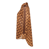 MALIYAH MOCHA MONOGRAM SHIRT