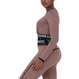 TIANA DARK TAUPE ACTIVE TOP