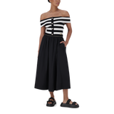 SALEM BLACK WHITE STRIPE CROPPED TOP