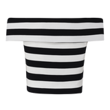 SALEM BLACK WHITE STRIPE CROPPED TOP