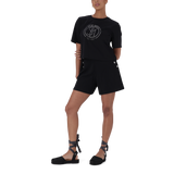 BRIANNA BLACK BOXY SPARKLE LOGO T-SHIRT