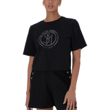 BRIANNA BLACK BOXY SPARKLE LOGO T-SHIRT