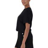 BRIANNA BLACK BOXY SPARKLE LOGO T-SHIRT