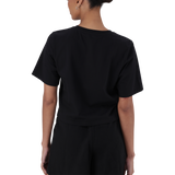 BRIANNA BLACK BOXY SPARKLE LOGO T-SHIRT