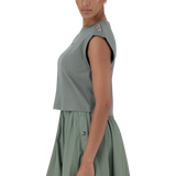 BRYNN FATIGUE CROPPED TOP WITH POPPERS