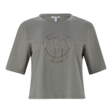 BRIANNA FATIGUE BOXY SPARKLE LOGO T-SHIRT