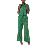 ZURI GREEN CROPPED SHORT SLEEVE SHIRT