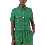 ZURI GREEN CROPPED SHORT SLEEVE SHIRT