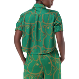 ZURI GREEN CROPPED SHORT SLEEVE SHIRT