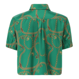 ZURI GREEN CROPPED SHORT SLEEVE SHIRT