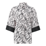 NYLA WHITE KIMONO SHIRT WITH BELT