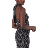 EMILY BLACK MESH HALTER NECK TOP