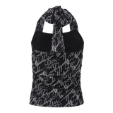 EMILY BLACK MESH HALTER NECK TOP
