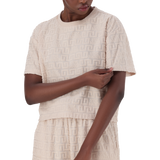 AYAAN STONE EMBOSSED LOGO TOP