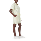 TESSA LEMON EMBOSSED LOGO TOP WITH COLLAR