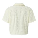 TESSA LEMON EMBOSSED LOGO TOP WITH COLLAR