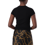 KENDALL BLACK SHORT SLEEVE TOP