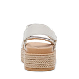 BIGMONA WHITE LEATHER RAFFIA