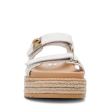 BIGMONA WHITE LEATHER RAFFIA