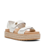 BIGMONA WHITE LEATHER RAFFIA